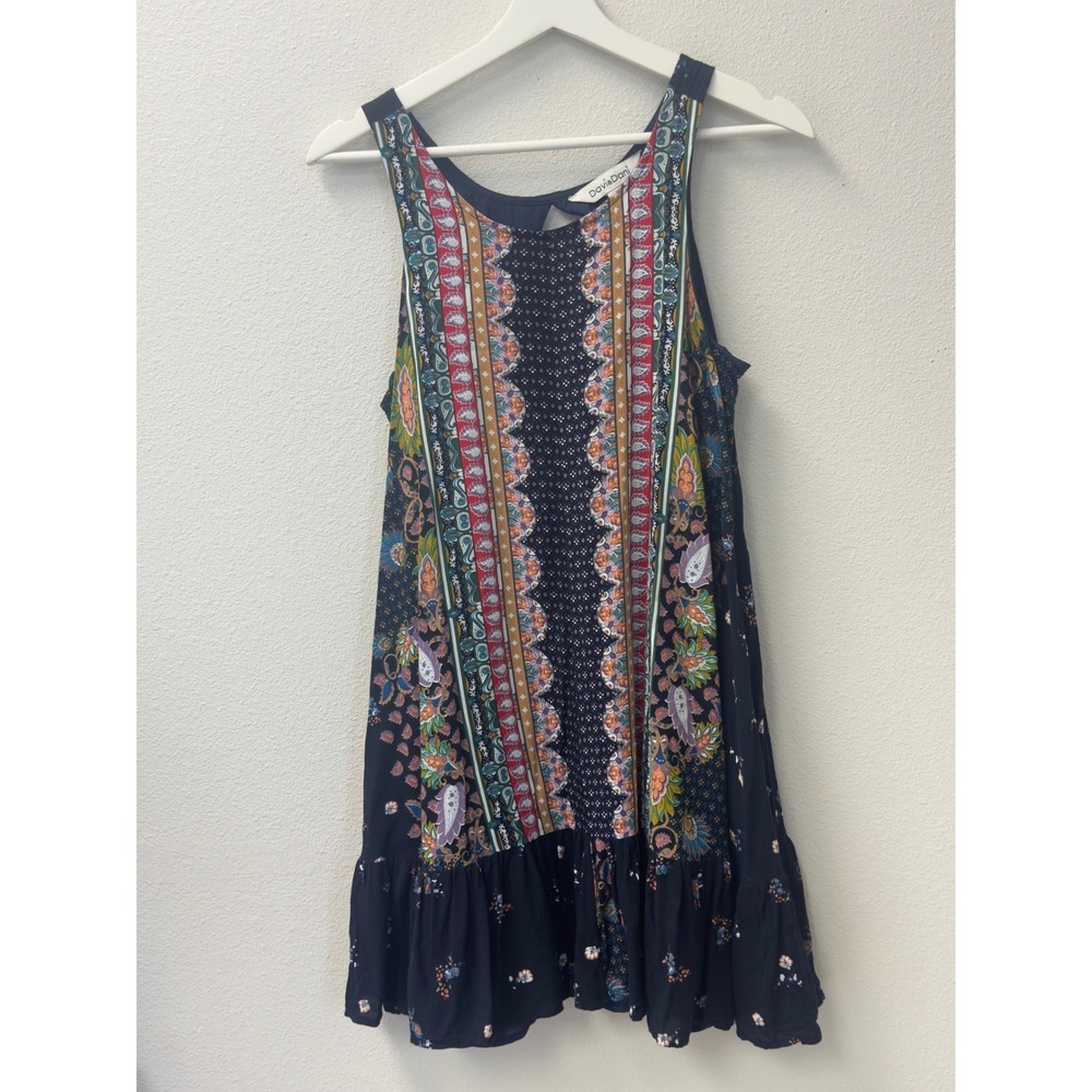 Davi & Dani Floral Paisley Shift Dress M Summer Boho Festival Coastal Flowy - Picture 2 of 10